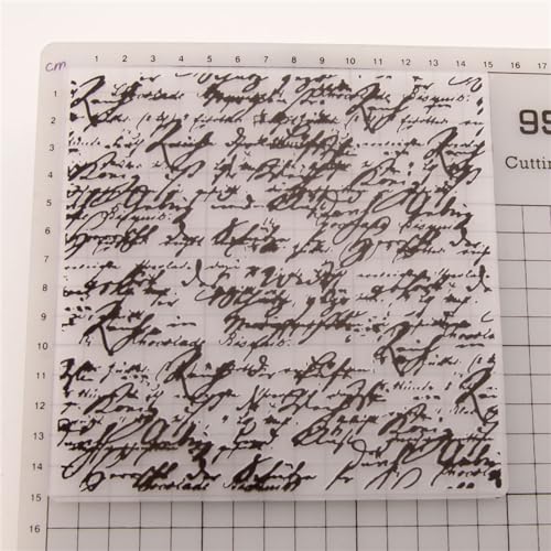 English Text Background Texture Plastic Embossing Folders for Cards Making English Background Embossing Stencils for DIY Paper Crafts Scrapbooking Polymer Clay Decoration