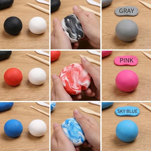 Primary Colors Ultralight Slime and Foam Modeling Clay, Air Dry, School Arts & Crafts Projects - 5 Count (1.1lb/500g)