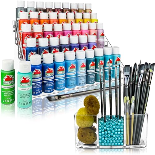 Paint Organizer & Brush Holder Set. 6 Support Bead Options. Thick, Durable, Crystal-Clear Acrylic with Diamond-Polish Finish. Hobby, Craft & Canvas Paint Organization & Storage. SG - color: Seafoam Green
