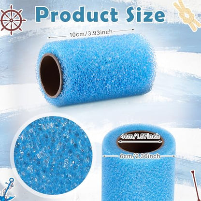 Nuanchu 3 Pcs 4" Blue Foam Textured Rollers Washable Small Textured Paint Roller Opened Celled Roller for Swimming Pool Boat Deck Cabin Floor Ceiling Drywall Bed Liner Other Small Area, Without Handle - size: 4 Inch