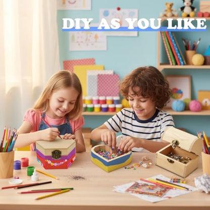 Heart-Shaped Unfinished Wooden Box with Lid, Natural Pine Wood DIY Craft Storage Box for Jewelry, Gift, and Valentine's Day Decoration, Unpainted Wooden Keepsake Box, 5.1x5.1x2.8 Inch - size: Single Heart-Shaped Box