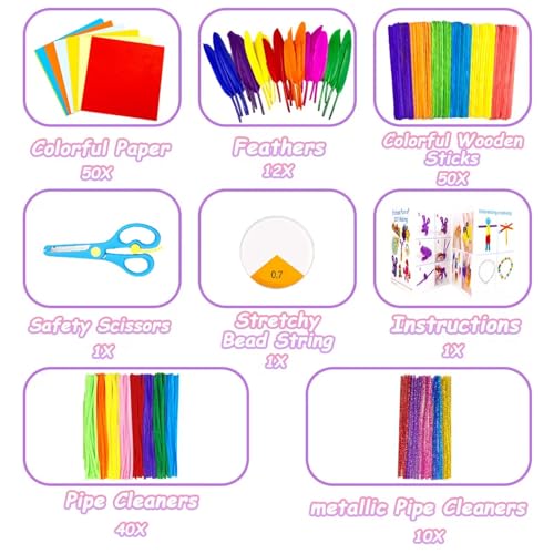 2000 Pcs DIY Arts and Crafts Supplies Kit for Kids - Kids Craft Kits Art Supplies Material Set with Pipe Cleaner All in 1 Crafting Collage Activity for Toddlers Gifts Toys Age 5 6 7 8 9 Year Old Girls - size: 2000+ Pieces