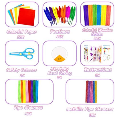 2000 Pcs DIY Arts and Crafts Supplies Kit for Kids - Kids Craft Kits Art Supplies Material Set with Pipe Cleaner All in 1 Crafting Collage Activity for Toddlers Gifts Toys Age 5 6 7 8 9 Year Old Girls - size: 2000+ Pieces