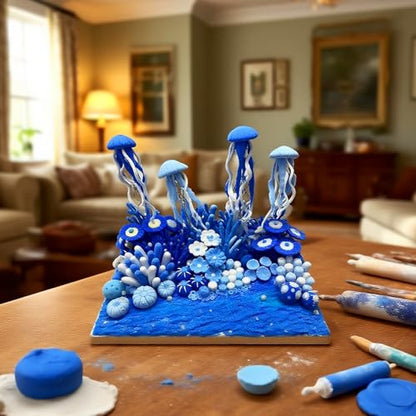 Lightweight Clay - Air Dry Clay, Ultra Light & Soft, Safe & Non-Toxic, Moldable & Flexible, DIY Modeling Clay for Anime Figures, Sculpting, Molding, Creative Art Crafts - color: Blue