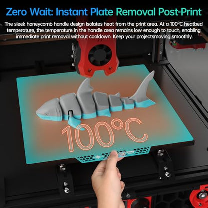 BIGTREETECH BIQU Cryogrip Pro Glacier for Voron 350 3D Printer 356x356MM Double Sided FineTextured Build Plate High Adhesion Heated Bed Cover Upgrade Removable Easy Clean Spring Steel Sheet - style: Glacier(Voron 350)
