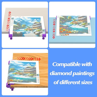 GFYYBKJ Diamond Painting Canvas Table Clamp Set, Diamond Painting Canvas Roll Holder, Diamond Art Kits and Craft Accessories for Adults, Gift for DIY Diamond-Painters(Purple) - color: Purple