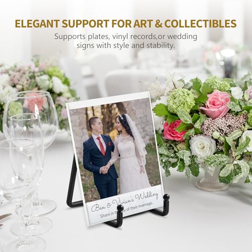 Plate Holder Easel Display Stand - 4.5 inch Metal Plate Stands for Display - Tabletop Picture Stand - Black Iron Easels for Display Pictures | Photo Frames | Book | Decorative Plates | Plaque -2 Pack - size: 4.5 inch (2 pack)