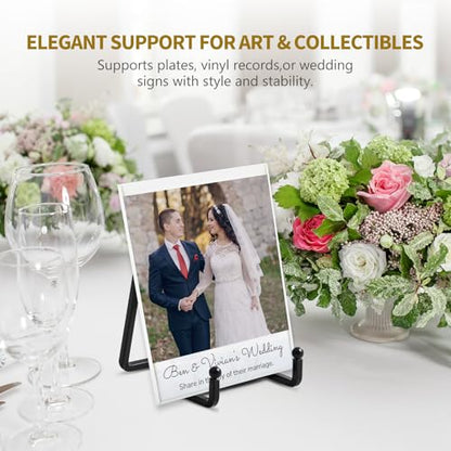 Plate Holder Easel Display Stand - 4.5 inch Metal Plate Stands for Display - Tabletop Picture Stand - Black Iron Easels for Display Pictures | Photo Frames | Book | Decorative Plates | Plaque -2 Pack - size: 4.5 inch (2 pack)