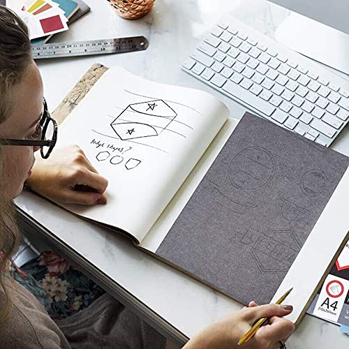CHICHIYANG 100 Sheets Black Carbon Transfer Tracing Paper 8.3 x 11.7 Inch Graphite Paper for Canvas Wood Paper