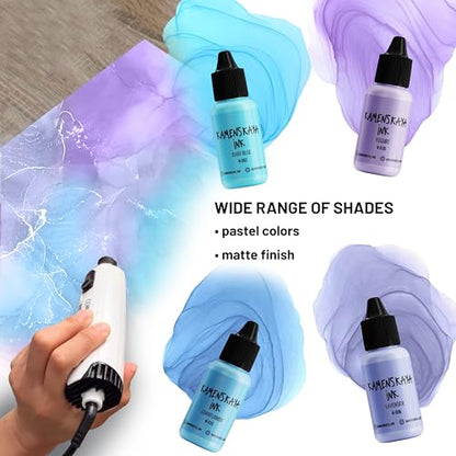 Kamenskaya Alcohol Ink Set - 34 Color Variations - Set #19-4 Alcohol Inks x 0.51 fl oz (15 ml) - color: 19, style: Pastel inks