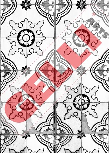 Gelli Arts Image Transfer Printables Lisbon Tiles - 20 Tile Images Included, Use Gel Plates, Great for Teachers and Students of All Ages - color: Image Transfer Printables - Morrocan Tiles