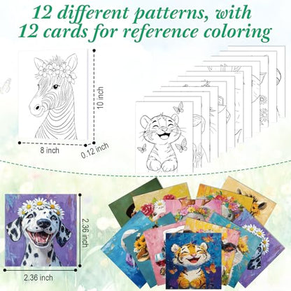 Sherr 12 Pcs Pre Drawn Canvas Pre Printed Canvas for Adults Sip and Paint Party Canvases Painting Kit for Summer Easter Mother's Day Party Favor(Flower Animals,8 x 10 Inch) - size: 8 x 10 Inch, style: Flower Animals