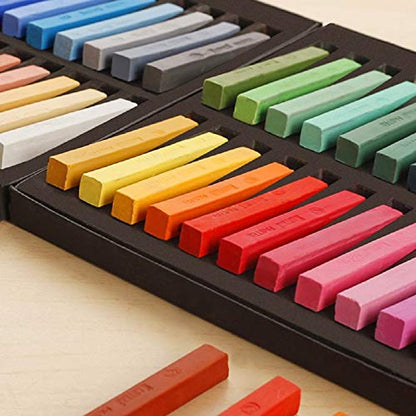 Non Toxic Artist Pastels,Square Soft Pastels Set,Chalks 12/24/36/48 Colors Soft Dry Pastel Artist Chalk Pastel Sticks for Office School Art Drawing Painting Supplies Professional Art Pastel (24Pcs) - color: 24Pcs