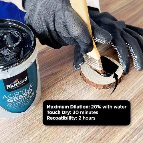 BLUEBIRD Canvas Board Set of 10 (2 each of 4x4, 5x7, 8x10, 9x12, 11x14) Acrylic Gesso 28.2 Oz - Black