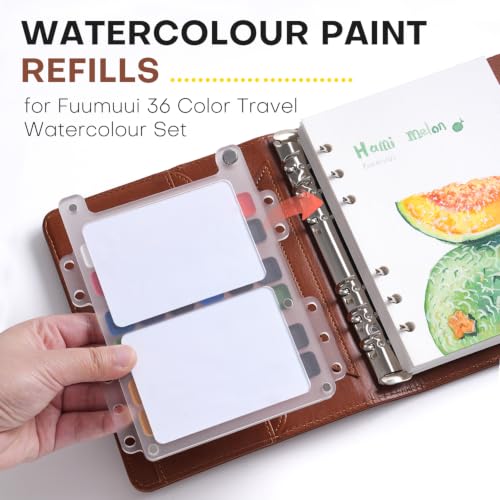 Fuumuui 36-Color Watercolor Paint Refill Set – Opaque Semi-Solid Pigments, Compatible with Travel Sketchbook, Ideal for Artists & Beginners Plein Air & Studio Sketching - style: Refill Paint-Large