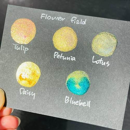 IUILE Handmade Watercolor Paints - Flower Field Half Pan Set (5 colors) - color: Flower Field