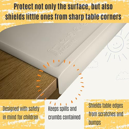 Silicone Craft Mat for Painting, PlayDoh and Art Projects with Angle-Protective Safety Edge – Toddlers & Kids Placemat – Non-Slip & BPA-Free Food Mat – 1.5mm Thick, 24"x16", Vanilla Cream - color: Vanilla Cream, size: 24"L x 16"W