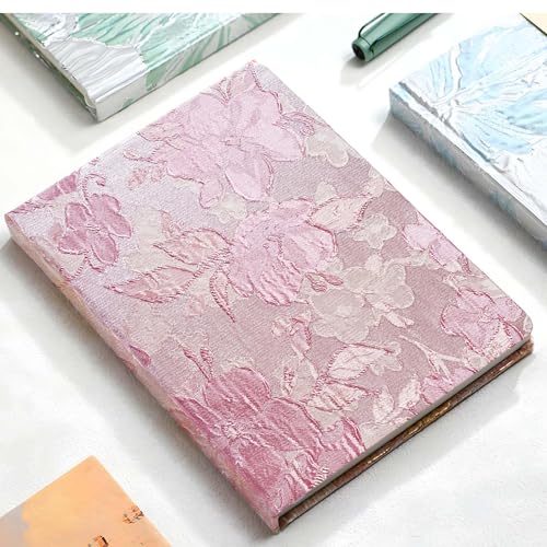 Pink Sketchbook, Cute Sketch Notebook, Drawing Journal, A5, Blank Pages, Unlined Paper, Hardcover, Lay Flat, Pretty Sketchbook for Women, Peach Flowers - color: Flower Peach Blossom, style: Plain