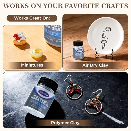 Muanxious Studio High‑Gloss Varnish – Crystal‑Clear, Non‑Tacky Finish for Air‑Dry & Polymer Clay, Miniatures, Water‑Based,ASTM D‑4236, 100ml (3.38 fl oz) - size: 100ml (3.38 fl oz)