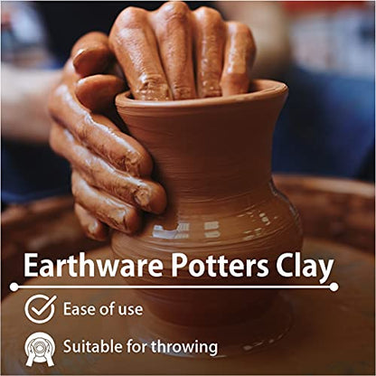 Old Potters Low Fire Pottery Clay (Cones 06-2) Art Modeling Clay, Ideal for Wheel Throwing and Hand Building, Pottery Clay for Sculpting, Beginners, and Advanced, 10 lbs Terra Cotta - color: Terra Cotta