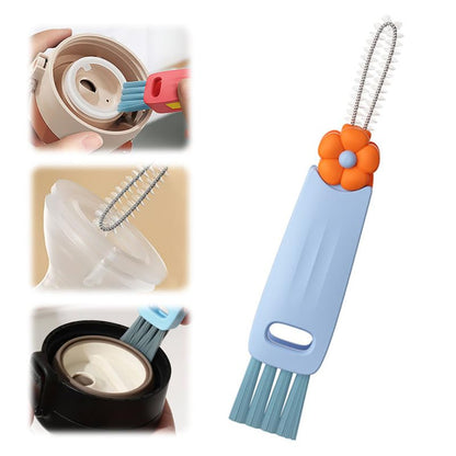 3 in 1 Cup Lid Cleaning Brush,Crevice Cleaning Brush Set for Baby Bottle Gap Tight Spaces Cup, 3 in 1 Multifunctional Portable Lid Cleaner with Brush - color: E