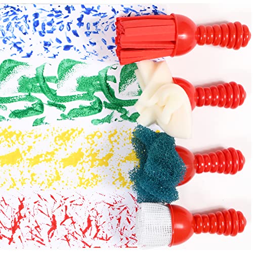 READY 2 LEARN Textured Art Tools - Set of 4 - Jumbo Paint Brushes for Toddlers and Kids - Set 1 - DIY Patterns and Effects - color: Original Colors
