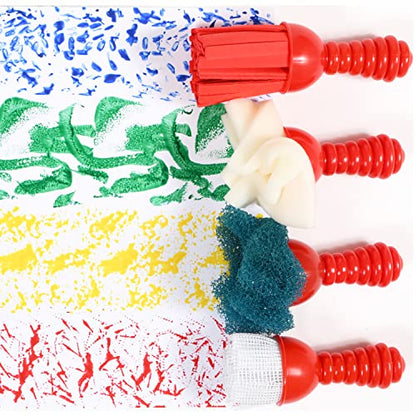 READY 2 LEARN Textured Art Tools - Set of 4 - Jumbo Paint Brushes for Toddlers and Kids - Set 1 - DIY Patterns and Effects - color: Original Colors