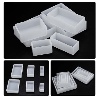 11Pcs Cube Molds for Resin Hexahedron Crystal Polyhedral Mold Square Rectangular Molds Silicone Cube Casting Molds for Insect Plant Specimen Candle Wax, Soap Display Tray Molds Kit 11 Sizes