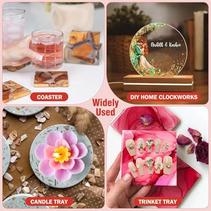 15 Pcs Coaster Resin Molds Silicone,Mold for Epoxy Resin Coaster Molds with Round Square Shape Holder Mold for Epoxy, for DIY Art Craft Cup Mats - color: 15 Pcs Coaster Resin Molds Silicone
