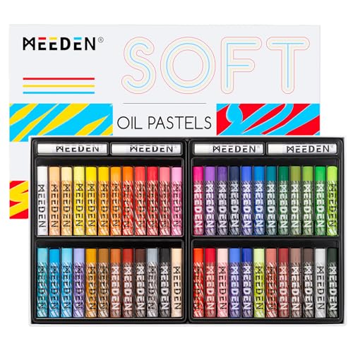 MEEDEN Soft Oil Pastels Set: 48 Colors with Extra 4 White Oil Pastels for Artists Beginners Adults Teachers - Vibrant Oil Pastel Crayons for Art Painting & Drawing, Blending, Layering, Shading - style: 48 Colors