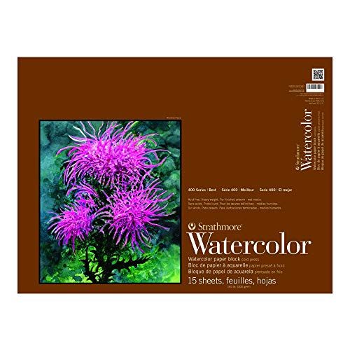 Strathmore 400 Series Watercolor Block, Cold Press, 15"x20" Bound (4 sides), 15 Sheets/Block - size: 15 x 20 inches, style: Block