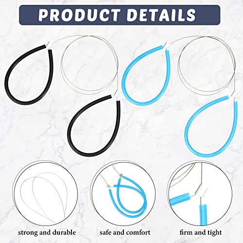 4 Pcs Clay Cutters Wire Steel Wire Clay Cutter Pottery Tools Cut Off Tools with Rubber Handle for Artist Sculpting Cheese Dough, Black, Blue
