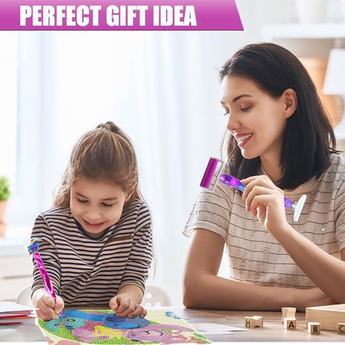 Diamond Painting Pen,Diamond Art Pen,Resin 5D Diamond Painting Pen Kit Tool Accessories (Purple Silver) - color: Purple Silver