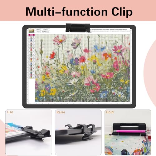 YINGWOND Rechargeable A3 Light Pad for Diamond Painting with 4000mAh Battery,Side Physical Buttons,Diamond Art Light Board,Magnetic Light Pad 13.4x18.2,LED Light Box for Tracing,Drawing,Weeding Vinyl - style: Rechargeable A3 Black