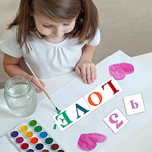 3 inch Letter Stencils for Painting On Wood,36pcs Stencils Letter Alphabet Number Stencil Templates for Wood Wall Door Porch - size: 3inch
