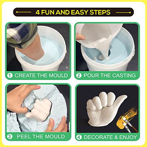 Falling in Art Hand Casting Powder Kit Refill - 1.1Lb Alginate Molding Powder and 1.1Lb Stone Casting Powder for Craft, Keepsake, Sculpture, Diorama and Home Décor - size: Powder Refill