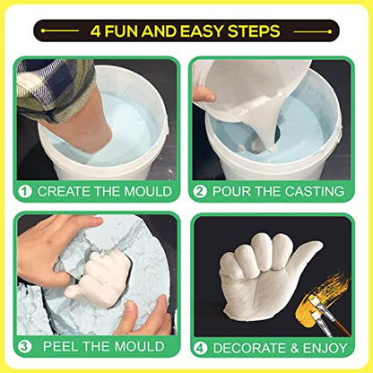 Falling in Art Hand Casting Powder Kit Refill - 1.1Lb Alginate Molding Powder and 1.1Lb Stone Casting Powder for Craft, Keepsake, Sculpture, Diorama and Home Décor - size: Powder Refill
