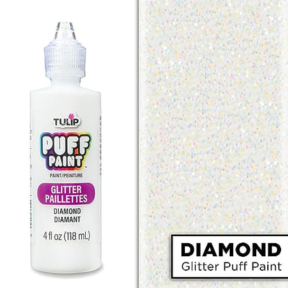 Tulip 16065 Dimensional Fabric Paint 4oz Glitter Diamond, 4 Fl Oz (Pack of 1) Packaging may vary - color: GLITTER DIAMOND, size: 4 Fl Oz (Pack of 1)