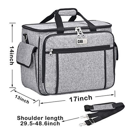 CAB55 Sewing Machine Case - Carrying Bag with Removable Padding, Tote for Machine and Accessories - color: Gray