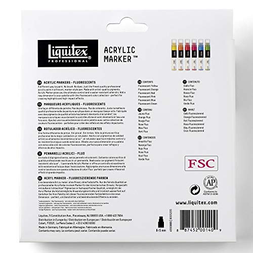 Liquitex Professional Paint Marker Set, 6 Piece, Fluorescents - style: Fluorescents Wide 6 Set