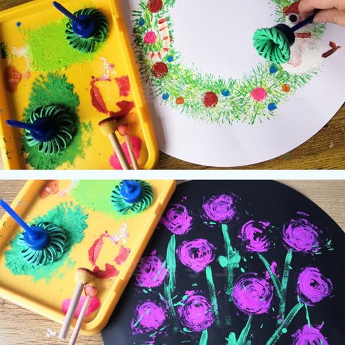 Textured Paint Brush DIY Patterns and Effects Foam Sponge Brushes Painting Stamper Unique Art Tools for Painting Drawing Crafts Varnishes 8pcs - color: D