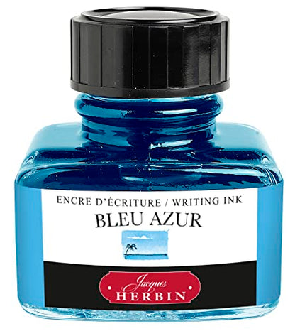 Herbin Fountain Pen Ink - 30ml Bottled - Bleu Azur - color: Bleu Azur, size: 1 fl oz