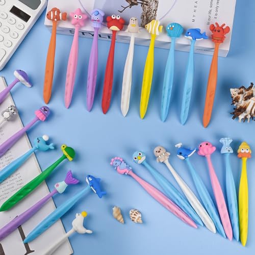 48 Pcs Cute Under the Sea Bobblehead Eraser for Pencils Kawaii Erasers Cute Supplies Fun Dolphins, Sea Lions, Whales, Seals Erasers Supplies Birthday Classroom Gifts - style: Ocean