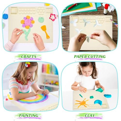 Painting Station, Paint Brush Cleaner (Pre-Assembled) and Silicone Painting Mat 20" X 16" Silicone Art Mat with 10 Paint Brushes for Artist Kids Adults Birthday Gifts (Green) - color: Green
