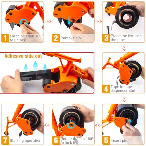 BAUSATZ Floor Tape Applicator，Manual Pushing Tape Marking Machine, Tape bonding Machine, Manual Tape applicator, Used for Floor Marking, Decoration Protection and Laying (JDJ001)