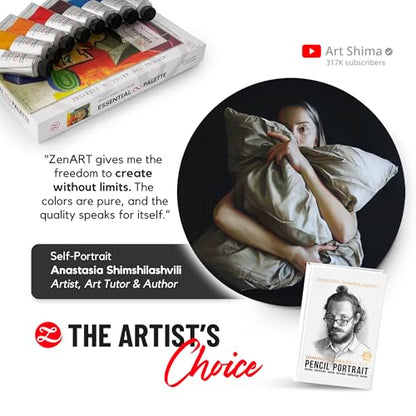 ZenART Professional Oil Paint Set - 8 x 50ml Leak-Proof Tubes - Non-Toxic, Creamy, Rich Pigmented Art Paints, Essential Primary Color Palette - Easy to Mix Lightfast Oil Paints for Artist & Beginners - color: Essential Palette (Primary Colors) – 8 × 1.7oz
