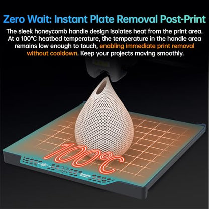 BIQU Cryogrip Pro Glacier 235x235MM Build Plate for Adventurer 5M/5M Pro, Ender-3/V3/Pro/V2 Neo, Creality-K1/K1C, Ender-5/5 Pro, Kobra Neptune 3 Pro, etc. 3D Printers Double Sided Fine Textured Plate - style: Glacier(235×235MM)