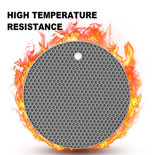 4 Pcs Trivets for Hot Dishes, Kitchen Heat Resistant Silicone Trivet, Extra Thick, Large, Non Slip (2. Gray) - color: 2. Gray