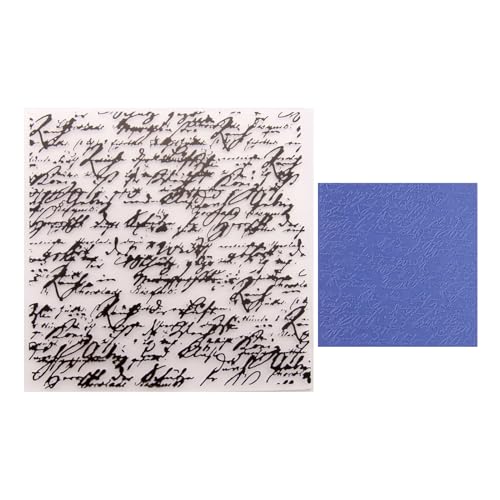 English Text Background Texture Plastic Embossing Folders for Cards Making English Background Embossing Stencils for DIY Paper Crafts Scrapbooking Polymer Clay Decoration
