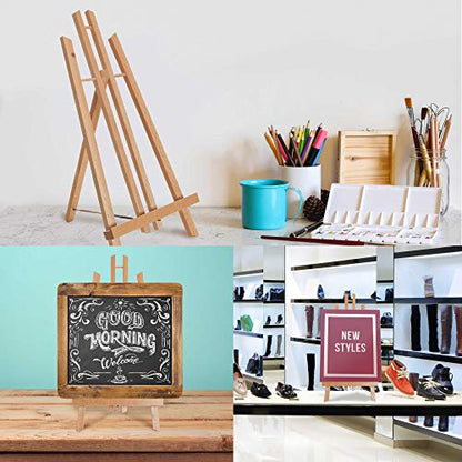 U.S. Art Supply 18" Large Tabletop Display Easel - Beechwood Artist A-Frame Display Stand, Wooden Easel for Painting, Canvas Stand, (Pack of 6) Classrooms Events Photo Picture Sign Holder - style: 18" - Pack of 6